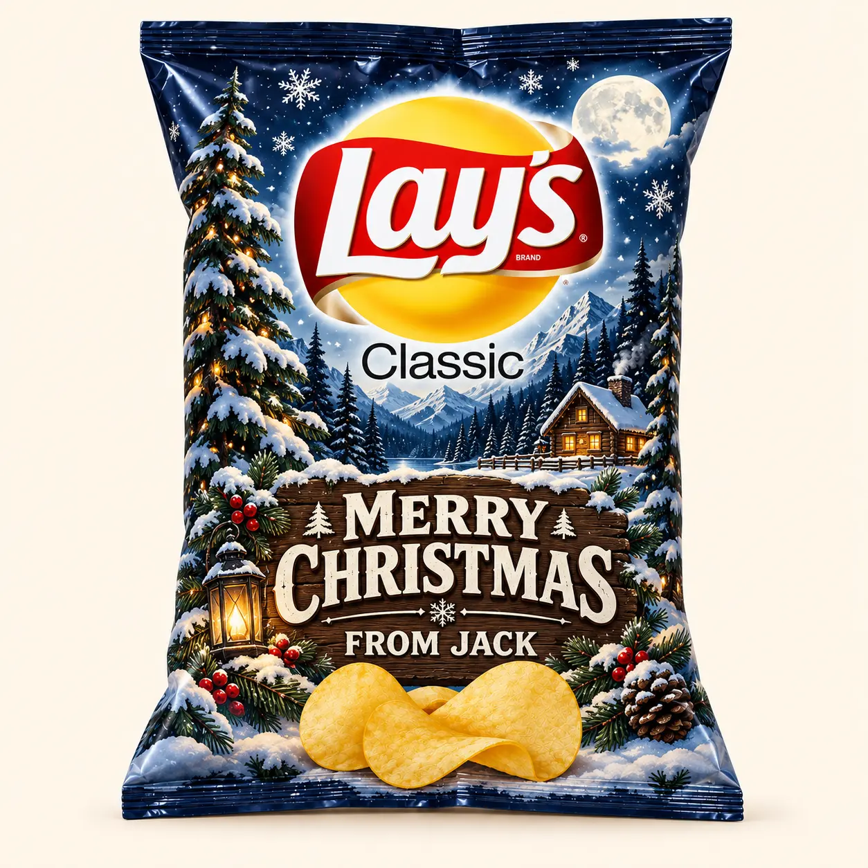 Mountain Christmas Lay’s bag
