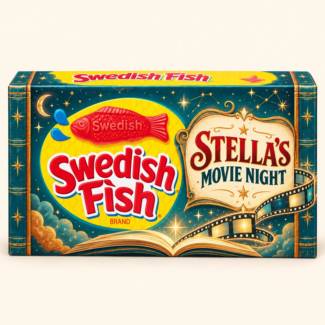Stella movie night Swedish Fish box