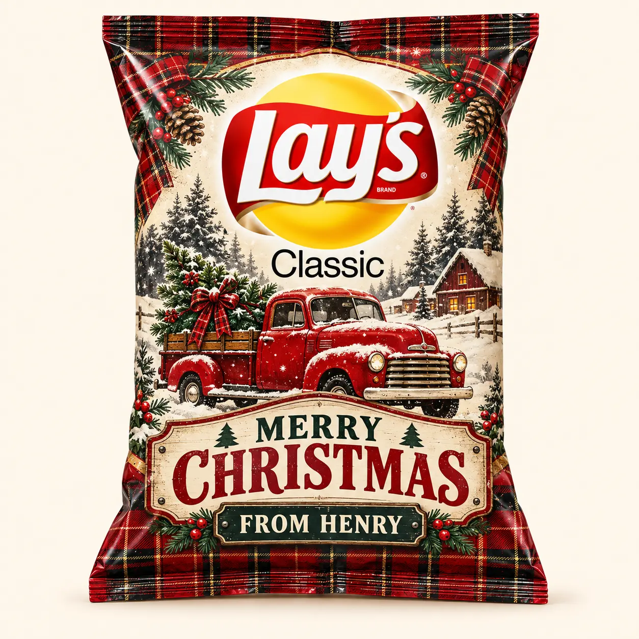 Vintage Christmas Lay’s bag