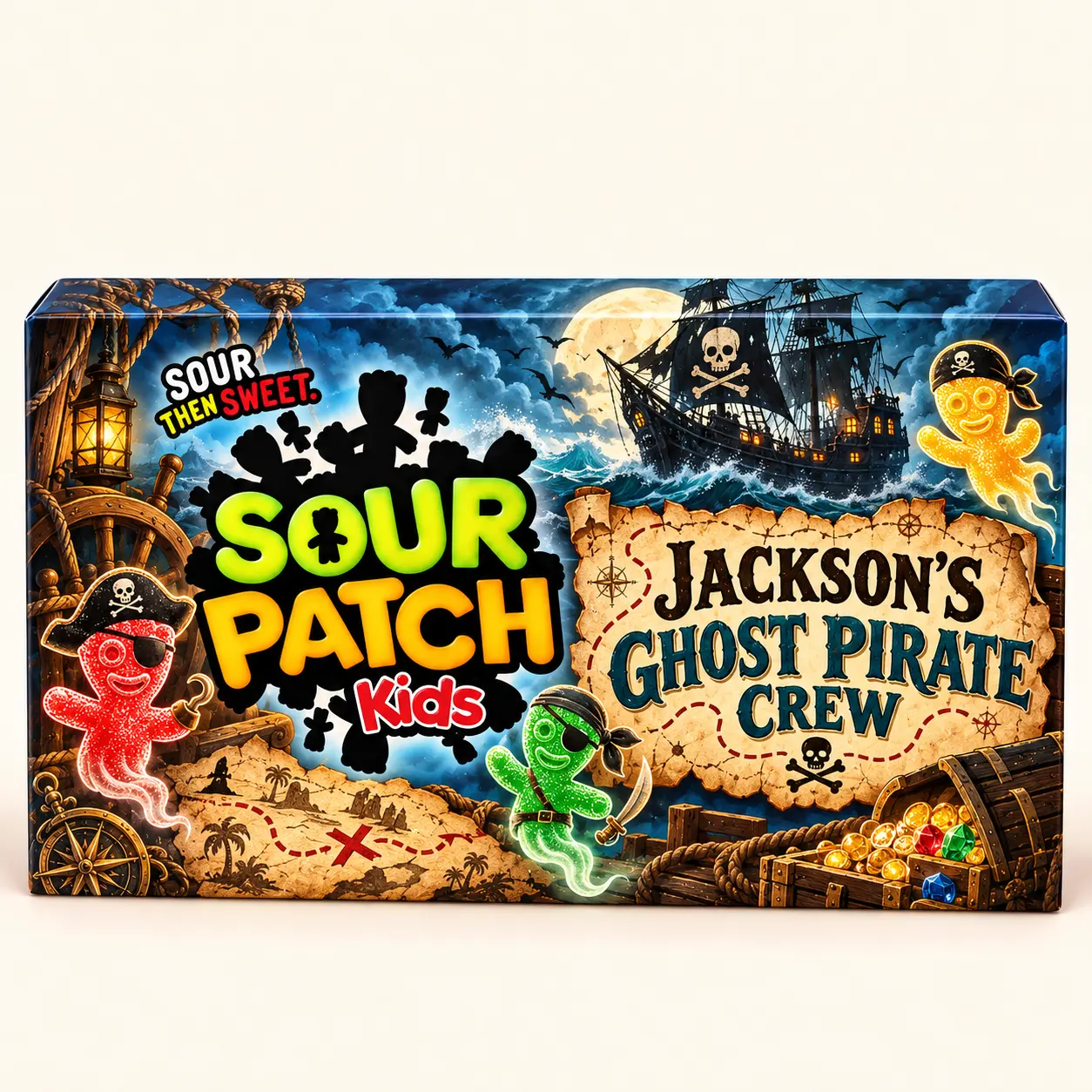Pirate ghost Halloween Sour Patch Kids box
