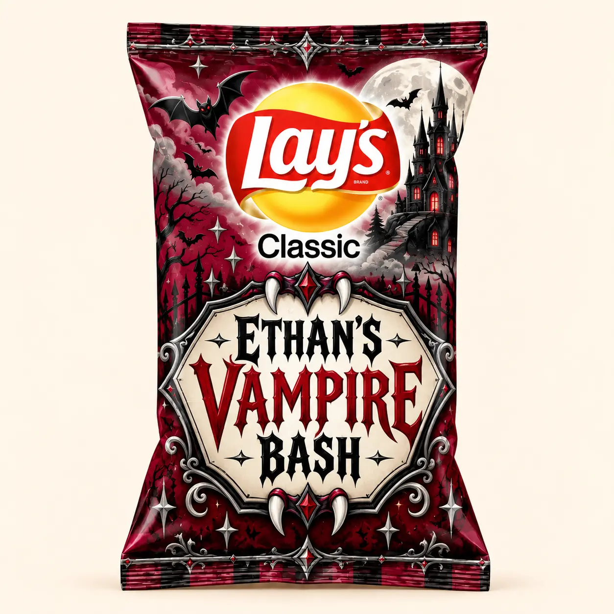 Vampire bash Halloween Lay’s bag