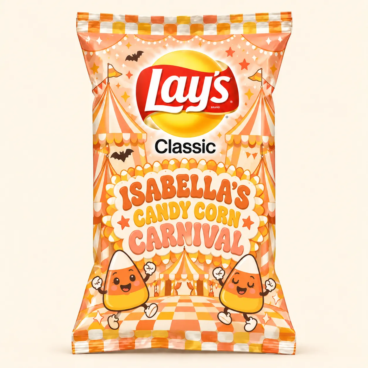 Candy corn carnival Halloween Lay’s bag