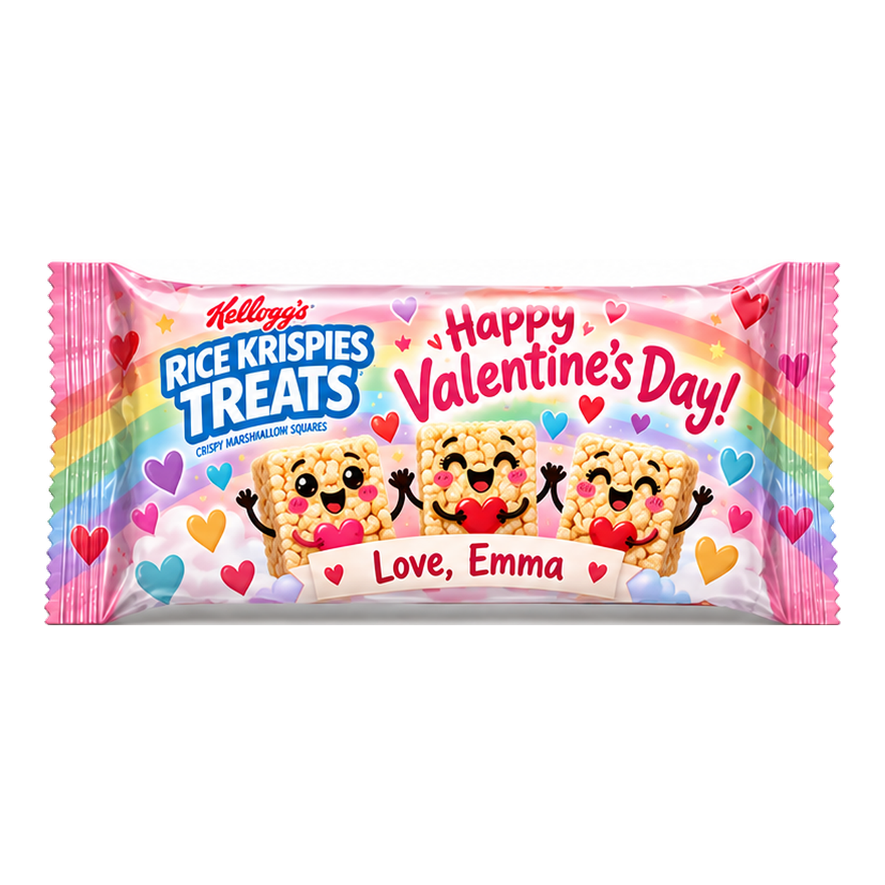 Treats · Rainbow Love Valentine’s Day favor mockup